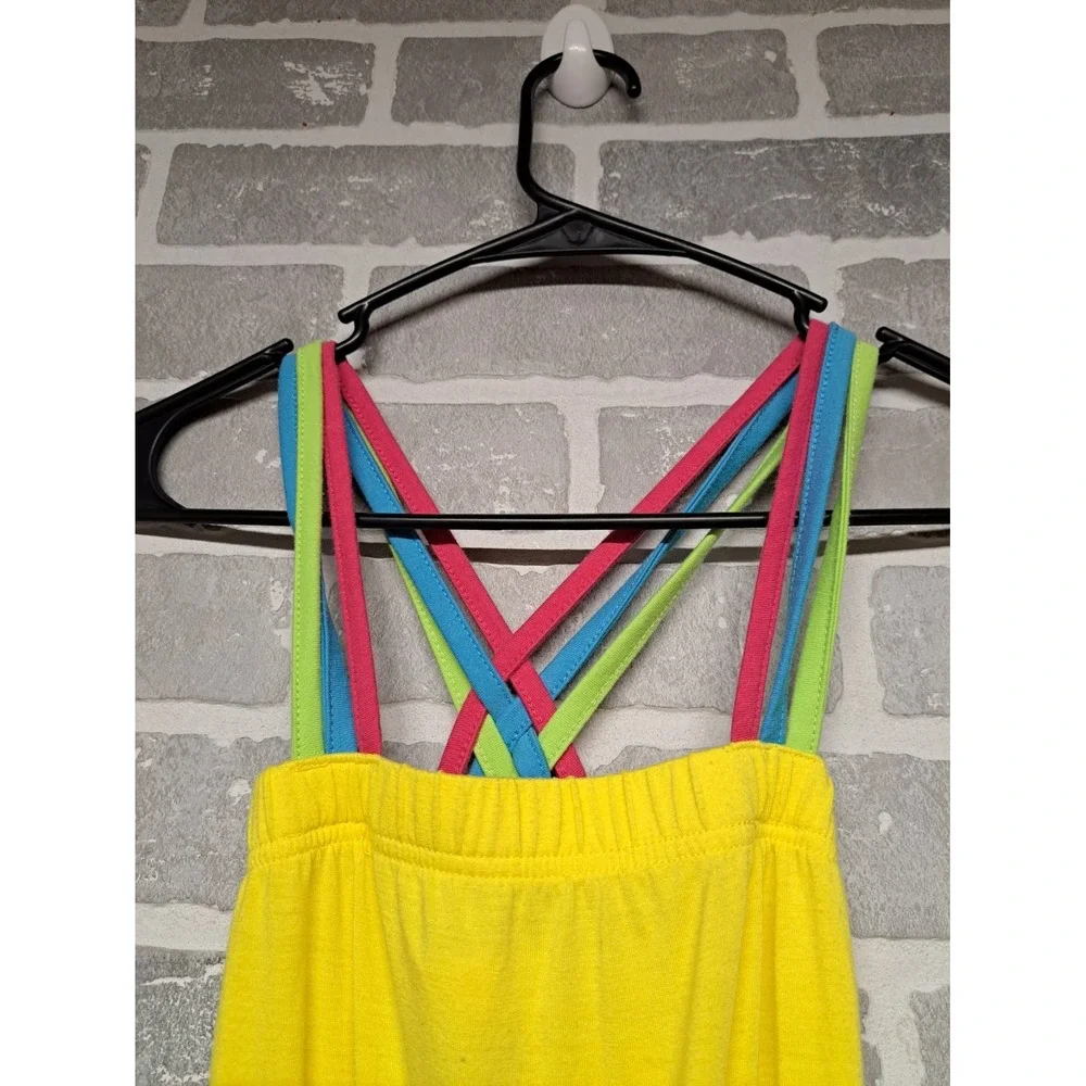 Coogi Romper Girls‎ Yellow Square Neck Racer Back Sleeveless  Drawstring Size 5